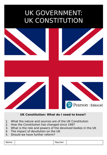 A Level Politics UK Constitution Booklet