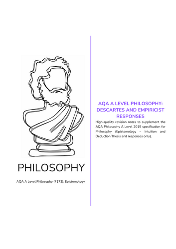 AQA Epistemology: Descartes' Intuition and Deduction Thesis and Empiricst Responses (part of Reason)