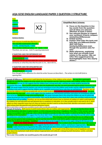 AQA GCSE English Language P2 Q2 & Q3 Structures