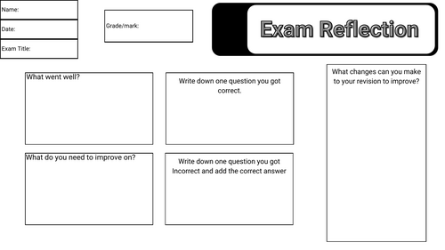 Bundle - GCSE revision tracker and Mock/Exam reflection worksheet.