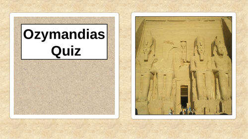 Ozymandias Quiz Power and Conflict Poetry Anthology