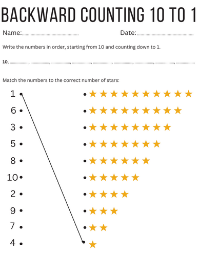 math backward counting 10 to 1 - kindergarten counting backwards from 10