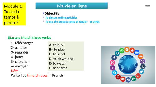 2026 New AQA GCSE French module 1 Ma vie en ligne, including phonics and grammar