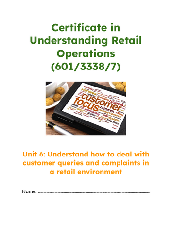 Understand how to deal with customer queries and complaints in a retail environment