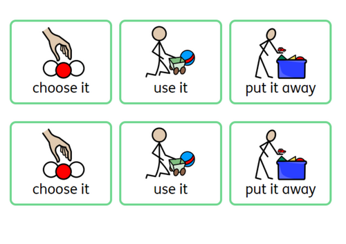 Choose it, Use it, Put it away communication strips | Teaching Resources