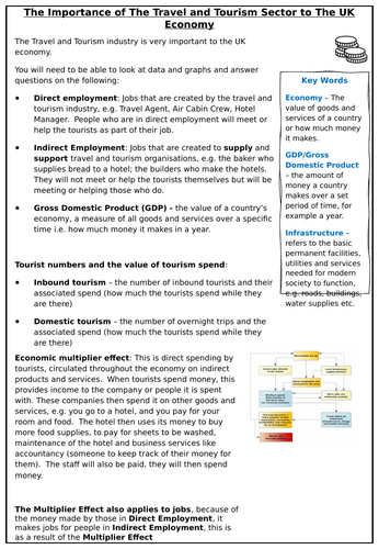 UK Economy Worksheets - Travel and Tourism