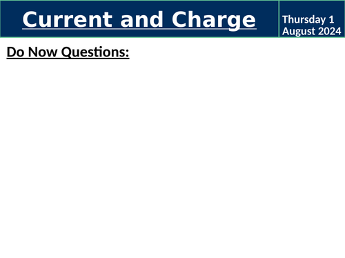 Current and Charge