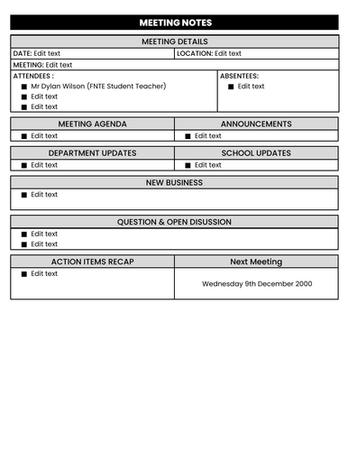 Meeting Notes Template