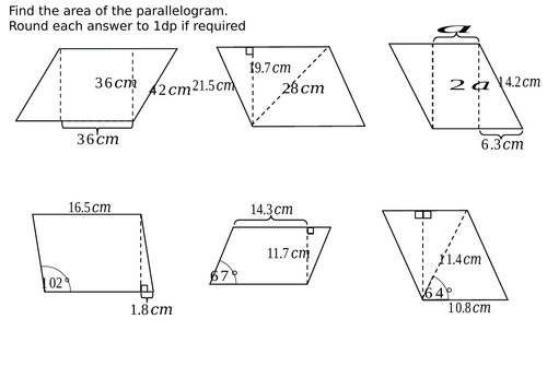 Area of a Parallelogram:  Pythagoras and Trigonometry