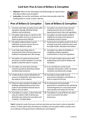 Ethics: What are the Pros and Cons of Bribery and Corruption?