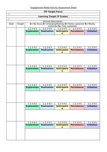 Engagement Model Assessment Template