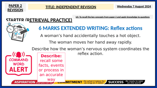 Biology (paper 2) 6 mark exam questions with mark schemes GCSE AQA