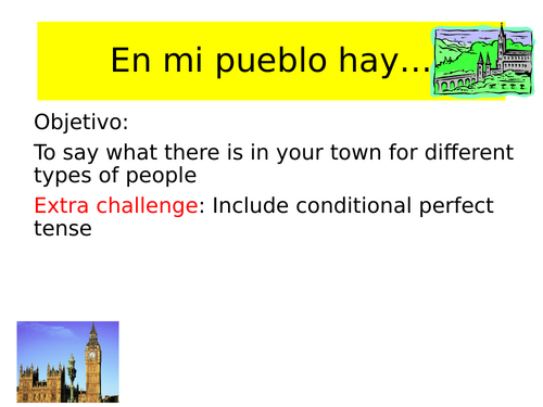 GCSE Spanish what there is in my town/ en mi pueblo hay