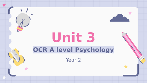 Introduction To Unit 3 (OCR Applied Psychology)