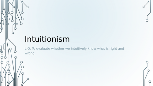 A-Level RS: Intuitionism Lesson - Eduqas Ethics