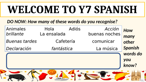 Spanish - First lesson back introduction