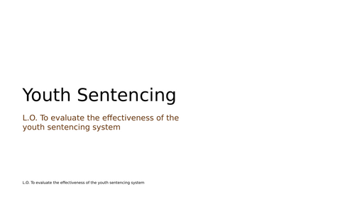 A-Level Law: Youth Sentencing Lesson - Eduqas English Legal Systems