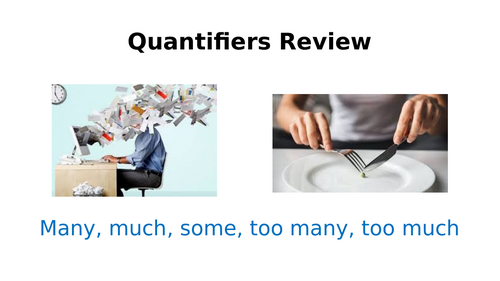 Quantifiers (many, much, some) PPT review