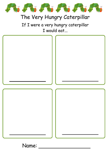 The Very Hungry Caterpillar Worksheet