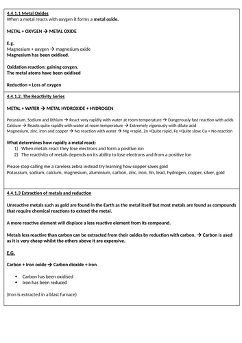 AQA GCSE Chemistry Paper 1 Topic 4