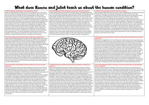 What does Romeo and Juliet teach us about the human condition?