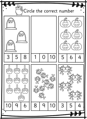 Number Recognition 1-10 Halloween Theme EYFS