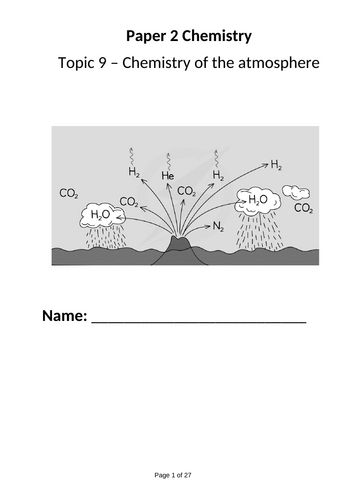 Topic 9 - Chemistry of the Atmosphere Chemistry AQA GCSE | Teaching ...