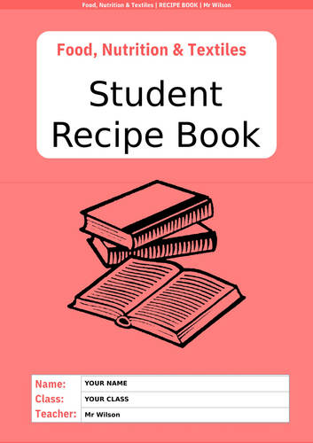 Digital Student Recipe Book Template