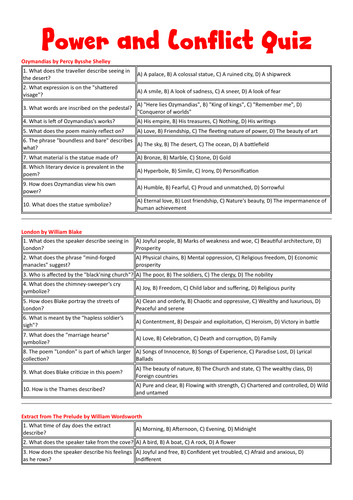 Power and Conflict Quiz