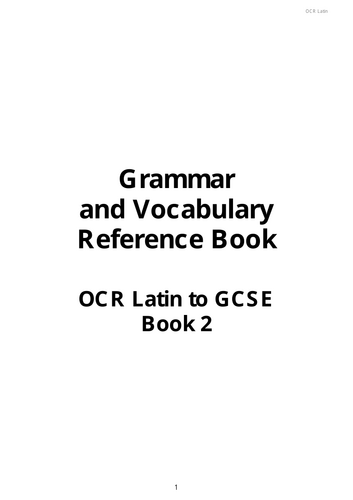 OCR Latin Grammar and Vocabulary Reference Book 2