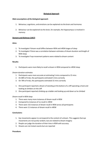 CIE 9990 Biological Approach Summary Sheet