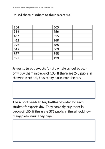 Rounding to the nearest 100