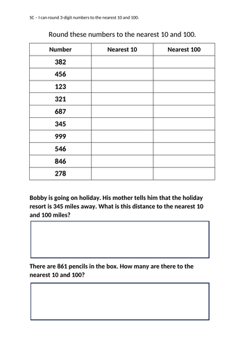 Rounding to the nearest 10 and 100