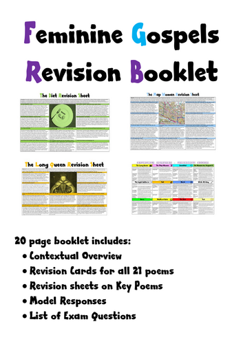 Feminine Gospels Revision Booklet | Teaching Resources