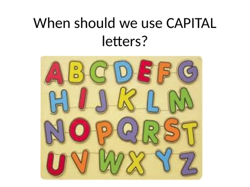 Capital Letters Review PPT for ESL or English Grammar Students