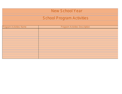 School Program Activities page layout | Teaching Resources