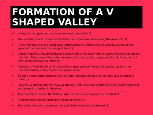 Higher Geography Hydrosphere Formation Fact Cards | Powerpoint