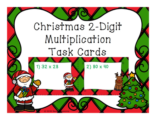 2 Digit by 2 Digit Multiplication Christmas