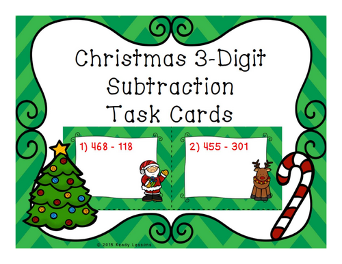 Christmas Math Subtraction within 1000