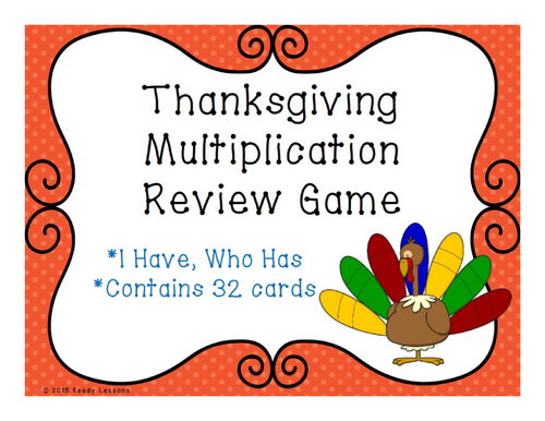 Thanksgiving Multiplication Game