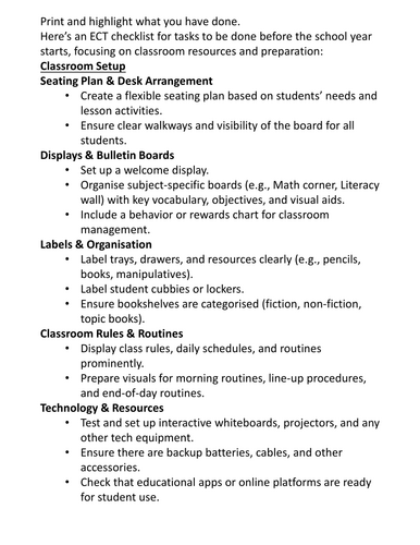 ECT Checklist