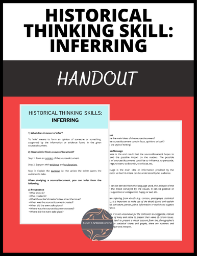 Historical Thinking Skills - Inferring-DBQ- Source-based Questions - History-Social Studies