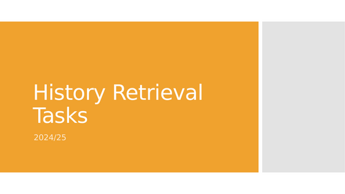 History Retrieval Tasks (Year 4 and below)