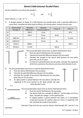 Electric Fields between Parallel Plates