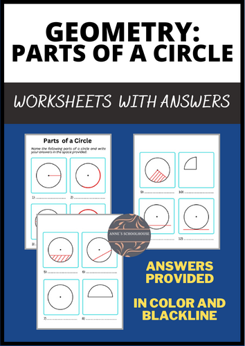 Geometry: Parts of a Circle Worksheet GCSE