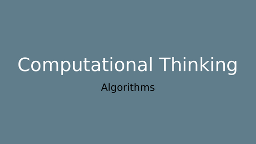 Algorithms (R354/KS3)