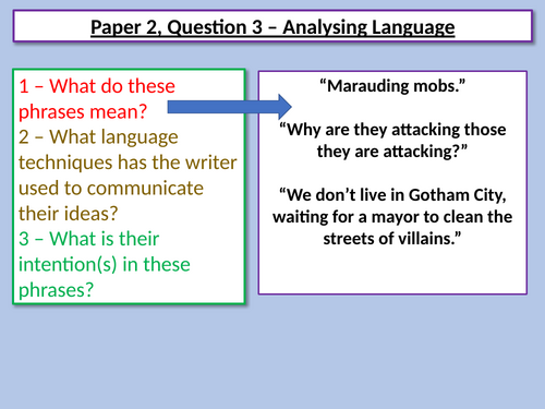 English Language Paper 2, Question 3 - Analysing Language