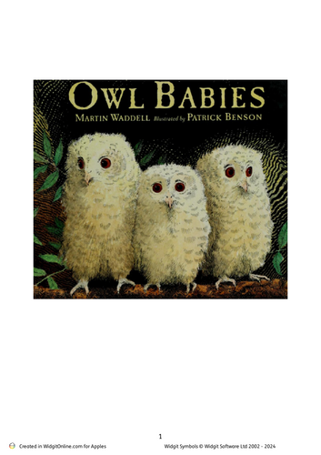 Owl Babies- Story and Captions