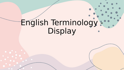 English Terminology PPT