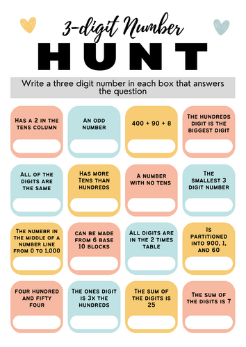 Place Value - Number Hunts